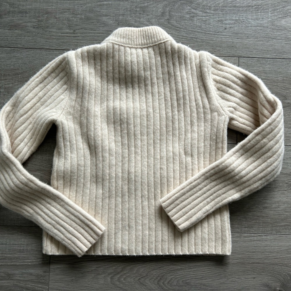 Joseph Ribbed Wool Button-Up Cardigan Sweater - Size M - Picture 2 of 8